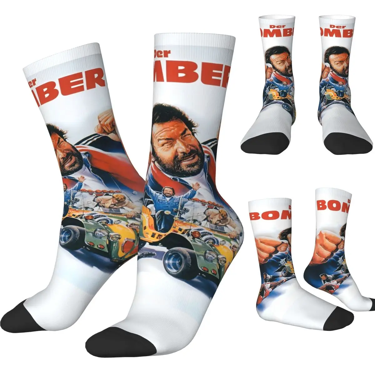 Bud Spencer Und Terence Hill Socks Leisure Stockings Winter Anti-Slip Adults Men Socks High Quality Pattern Cycling Socks