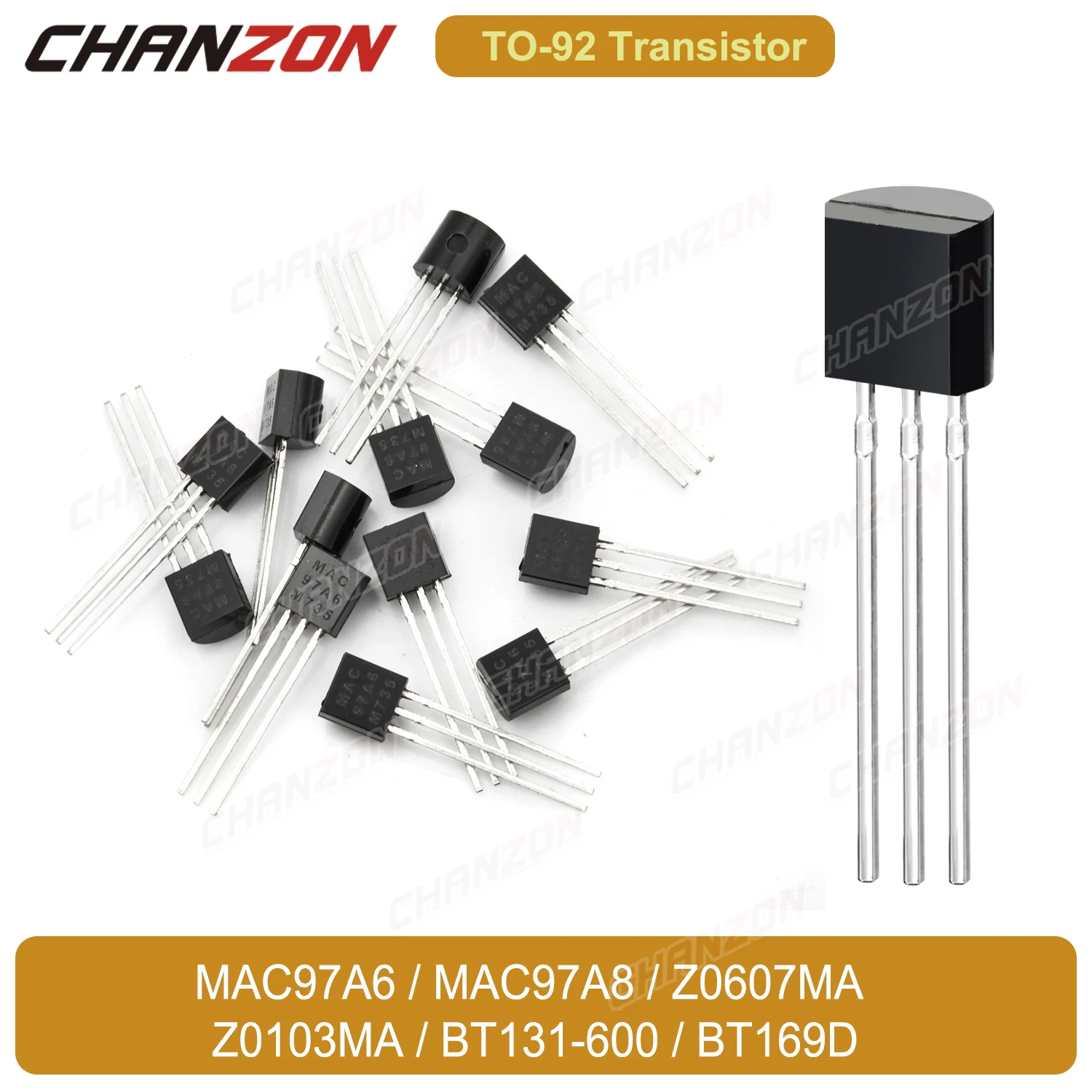 

TO-92 Triacs 50/100PCS Z0607 Z0103 Bt169 Bt169D Bt131 Mac97A8 Z0607Ma Z0103Ma Mac97A6 600V Scr Transistor Bipolar Junction BJT