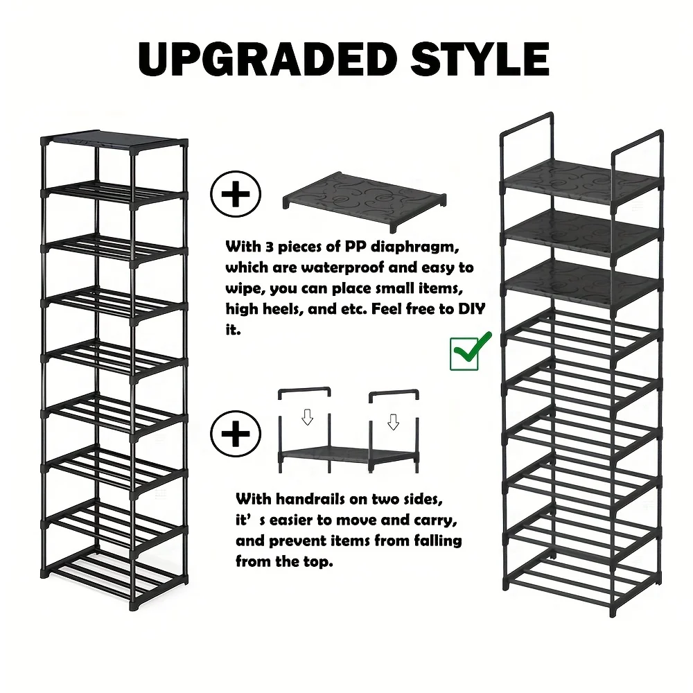 Zapatero de 9 niveles, para entrada estante de almacenamiento, organizador de zapatos y botas, 18 pares
