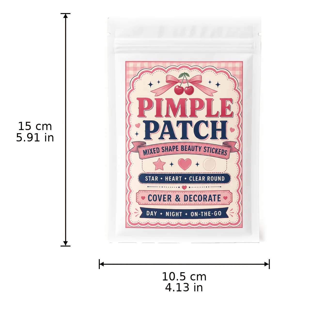 240PCS Heart Pimple Patches, Cute Hydrocolloid Face Stickers, Decorative Blemish Cover Patches, Travel Party Photo Accessories view 3