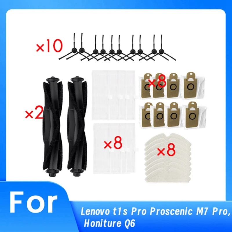 A63X-26 PCS For Lenovo T1s Pro/Proscenic M7 Pro/ Honiture Q6 Vacuum Cleaner Accessories Replacement Parts