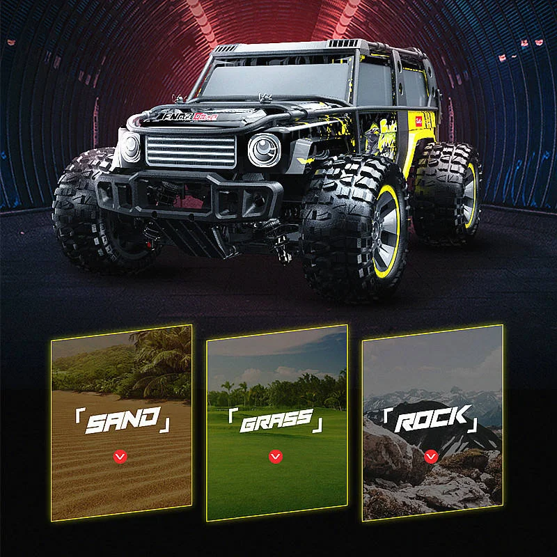 204E 1/10 Scale Remote Control Four-Wheel Drive 2.4G Brushless 50-60KM/H High Speed 4CH All-terrain RC Car Kids Toys