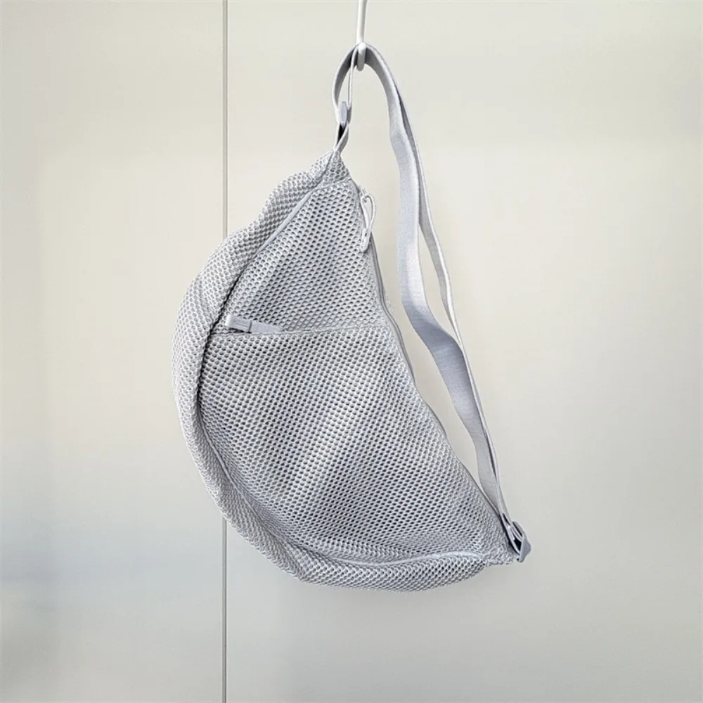 

Fashionable Korean Style Nylon Mesh Crossbody Bag Handbag Adjustable Dumpling Bag Fashionable Solid Color Shoulder Bag Student