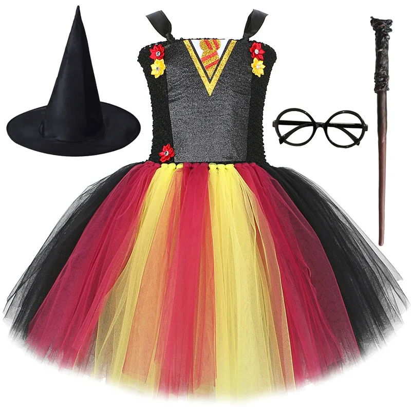 Vestido tutú de Harry Wizard para niñas, disfraz de Hermione Granger para niñas, vestido elegante de fiesta de cumpleaños, disfraces de Carnaval y Halloween para niños