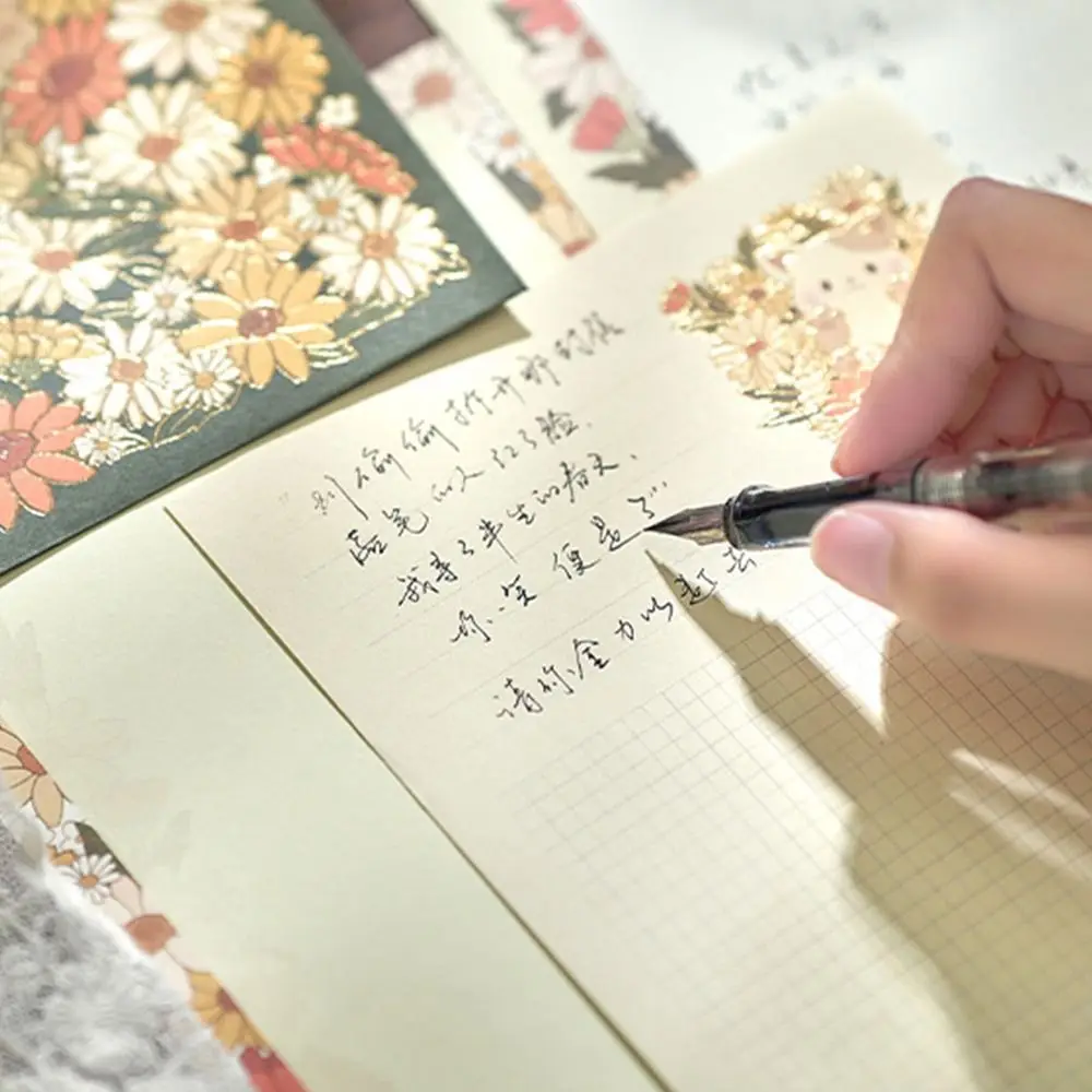 Wielokolorowy kwiatowy wzór Zestaw kopert na karty Różnorodne wzory Papier do pisania z kopertami Artykuły papiernicze Szkolne materiały biurowe