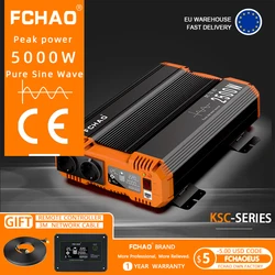 FCHAO 5000W Solar Power pure sine wave inverter 12v 24v To 220V LCD Display Home Voltage Converter EU Socket Remote Controller