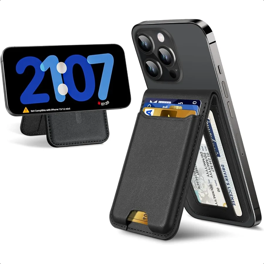 

Подставка для кошелька Magsafe, самый сильный магнитный кошелек для iPhone 16, 15, 14, 13, 12, серии, магнитный держатель для карт с регулируемой подставкой