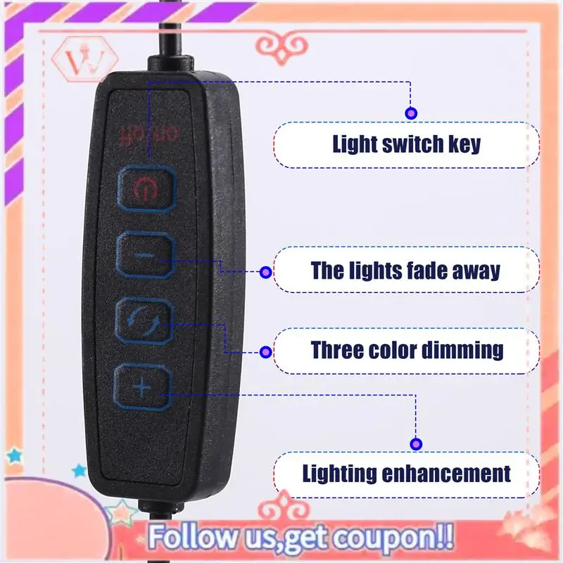 AT84-USB Small Fish Tank Light Variable Color Dimming Clip Light Led Light Aquarium Light Water Grass Light Fish Tank Light