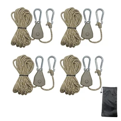 4Pcs 400cm Camping Tent Tie Down Rope Tightener Fastening Wind Rope Buckle Pulley Ratchet Hangers Awning Wind Rope Tie Down Hook