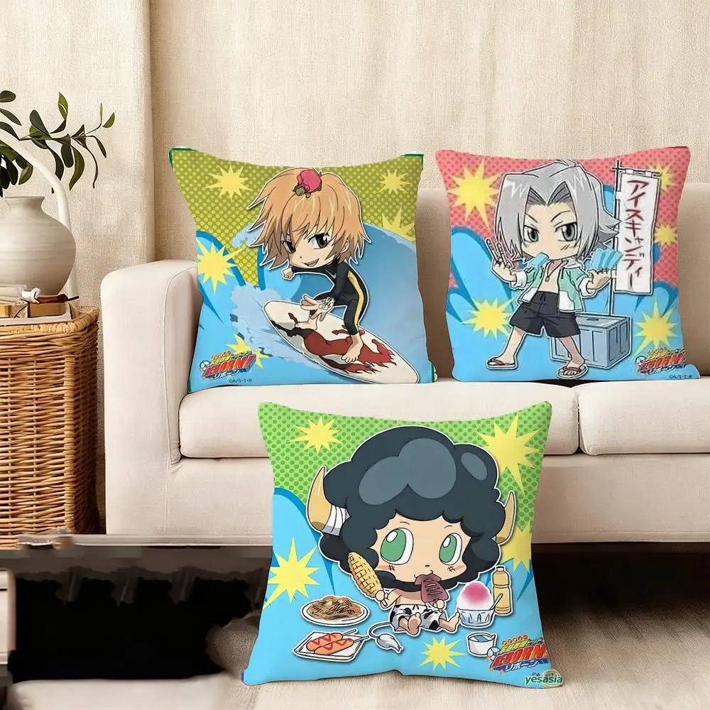 K-Katekyo Hitman R-Reborn Cushion Cover Soft Plush Throw Pillow Cover | Double-Sided Cushion Case | Sofa Bedroom Home Decor