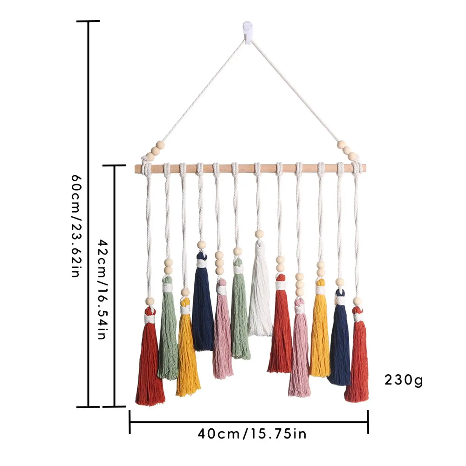 Macrame Wall Hanging Tapestry Bohemian Wall Decor Cotton Thread Tassel for Birthday Gift