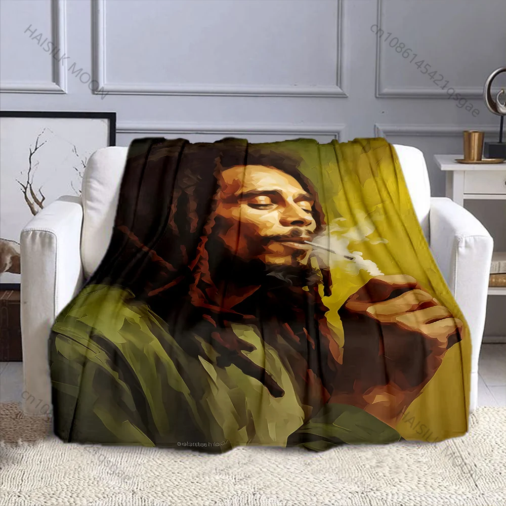 Multiple sizes Smoker with cigarette smoke Print Blanket Flannel Material Soft Warm for All Seasons Home Outdoor Camping Picnics