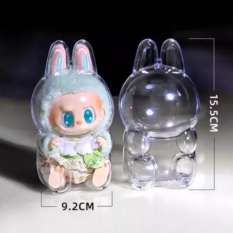 15cm labubu capa protetora macaron labubu capa protetora transparente à prova de poeira resistente a quedas resistente ao desgaste capa protetora