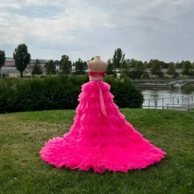 

Extra Puffy Soft Tulle Skirts Lush A Line Women Tutu Skirt Ruffled Elastic Waistband Custom Made Pink Skirts Layered