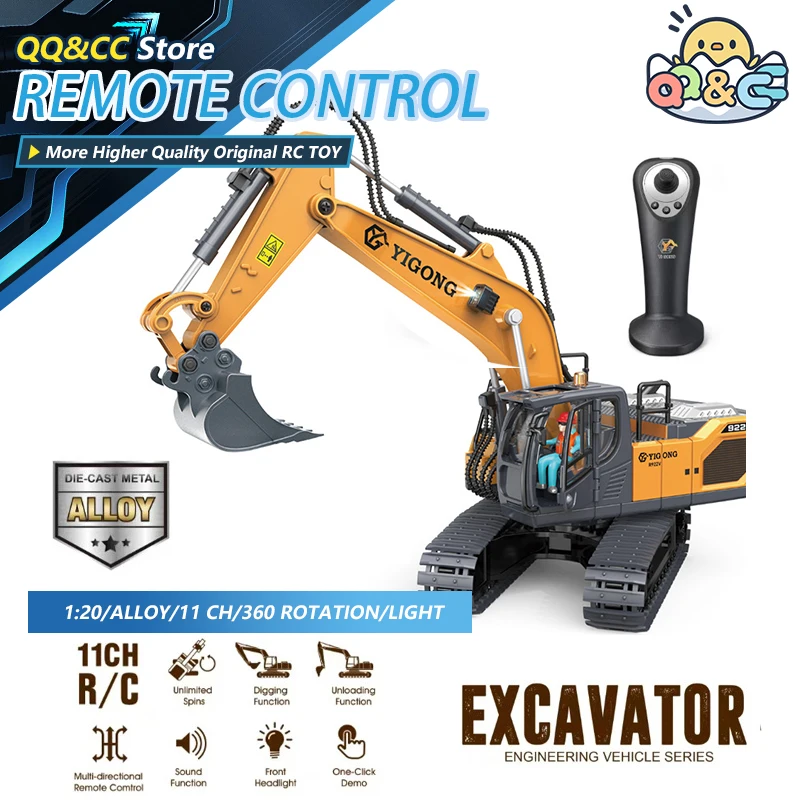

1/20 сплав экскаватор с дистанционным управлением 2,4G обновленная радиоуправляемая модель автомобиля неограниченное количество вращения детская инженерная машина игрушка для подарка ребенку