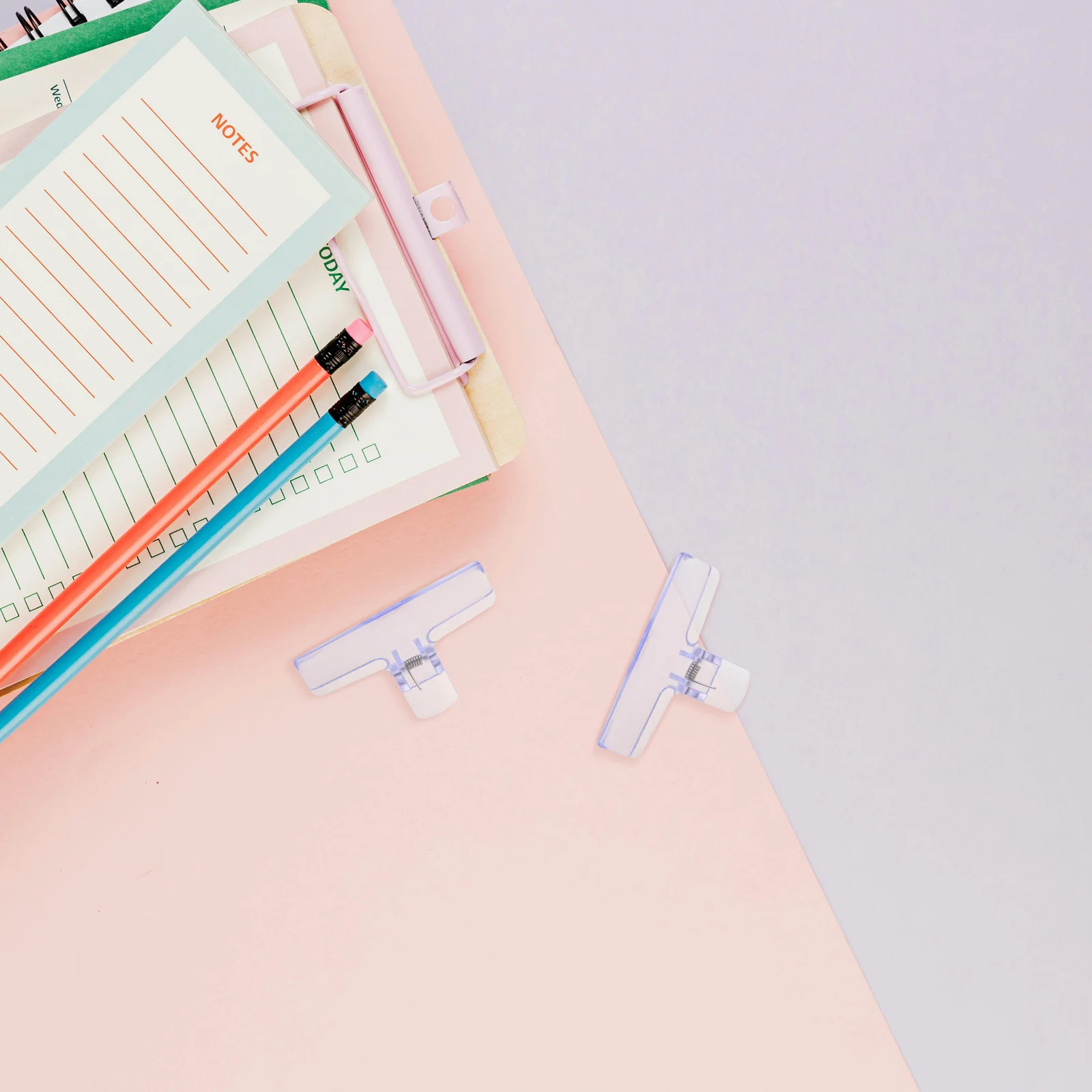 24Pcs Colorful Acrylic Binder Clips Vibrant Office Paperclips Set for Teachers Students Journaling Homework File Organization