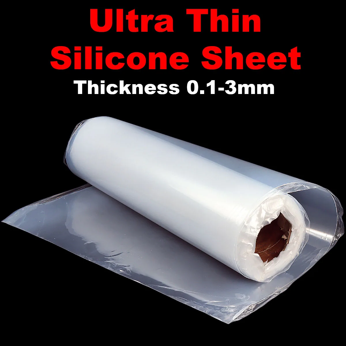 Ultra-Thin Silicone Sheet 0.1-3mm Thick Heat Resistant Flexible Rubber Pad Waterproof for DIY Crafts, Gaskets Insulation