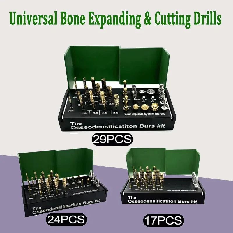 

Kit Dental Implant System Drivers Osseodensification Burs Drills Implant Maxillary Sinus Lift Kit Dental Tools 17/24/29Pcs/kit