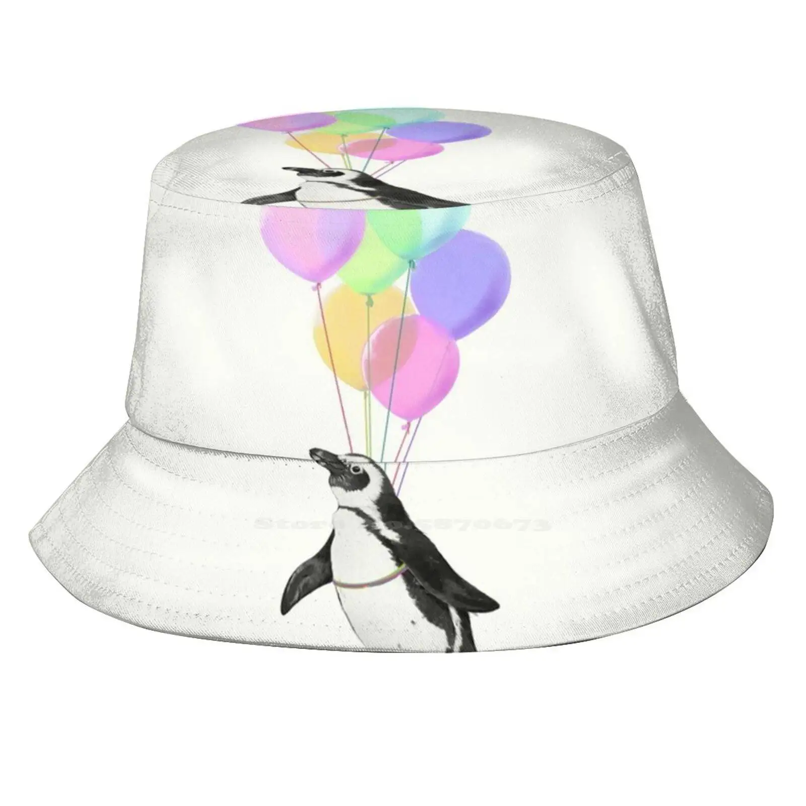 I Can Believe I Can Fly Fisherman's Hat Bucket Hats Caps Nursery Penguins Antarctic Black And White Birds Cute Funny Colorful