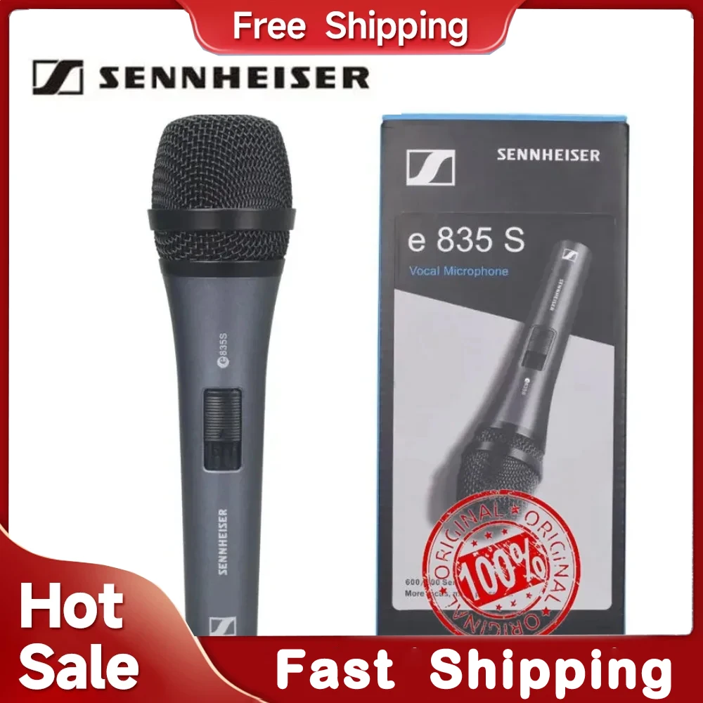 Micrófono Vocal Dinámico Original Sennheiser E835S, Micrófono Cardioide con Interruptor de Encendido/Apagado para Karaoke, Discursos y Presentaciones en Escenario