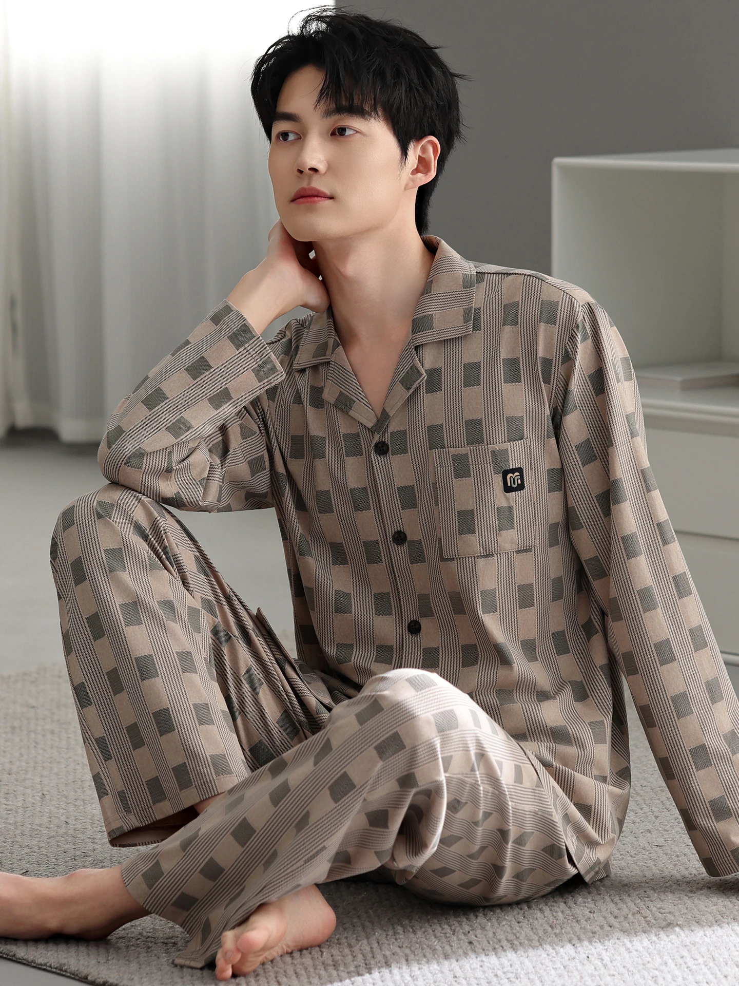 2026-new-men's-pure-cotton-spwear-spring-autumn-long-sve-loose-comfortable-home-clothes-set-suitable-for-outdoor-wear