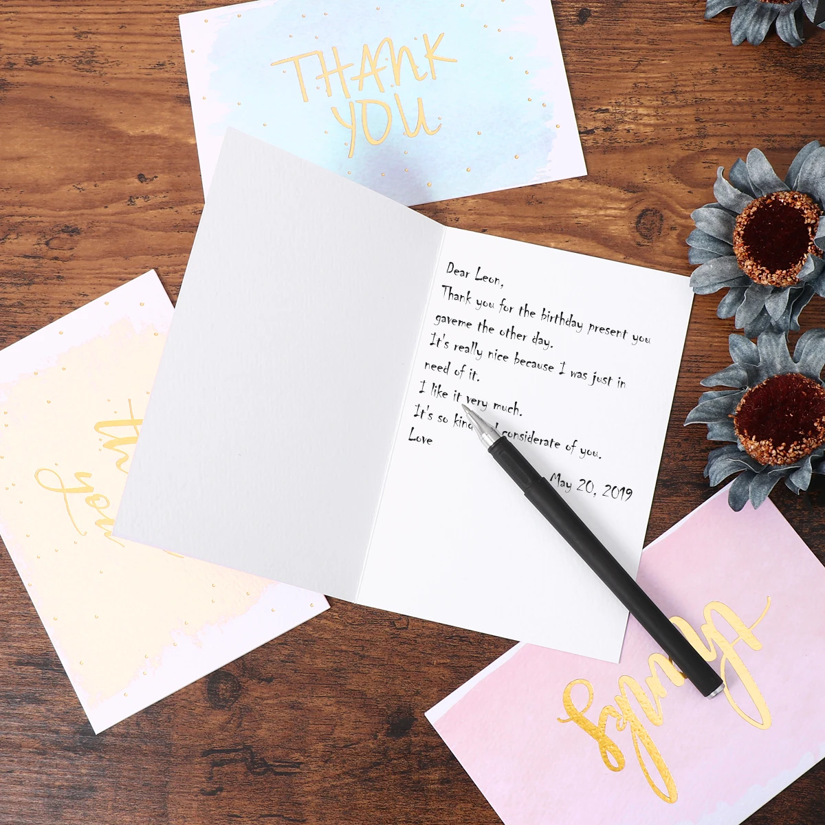 

Thank You Card Greeting Cards Shower Birthday Small with Envelopes Holiday Thankyou