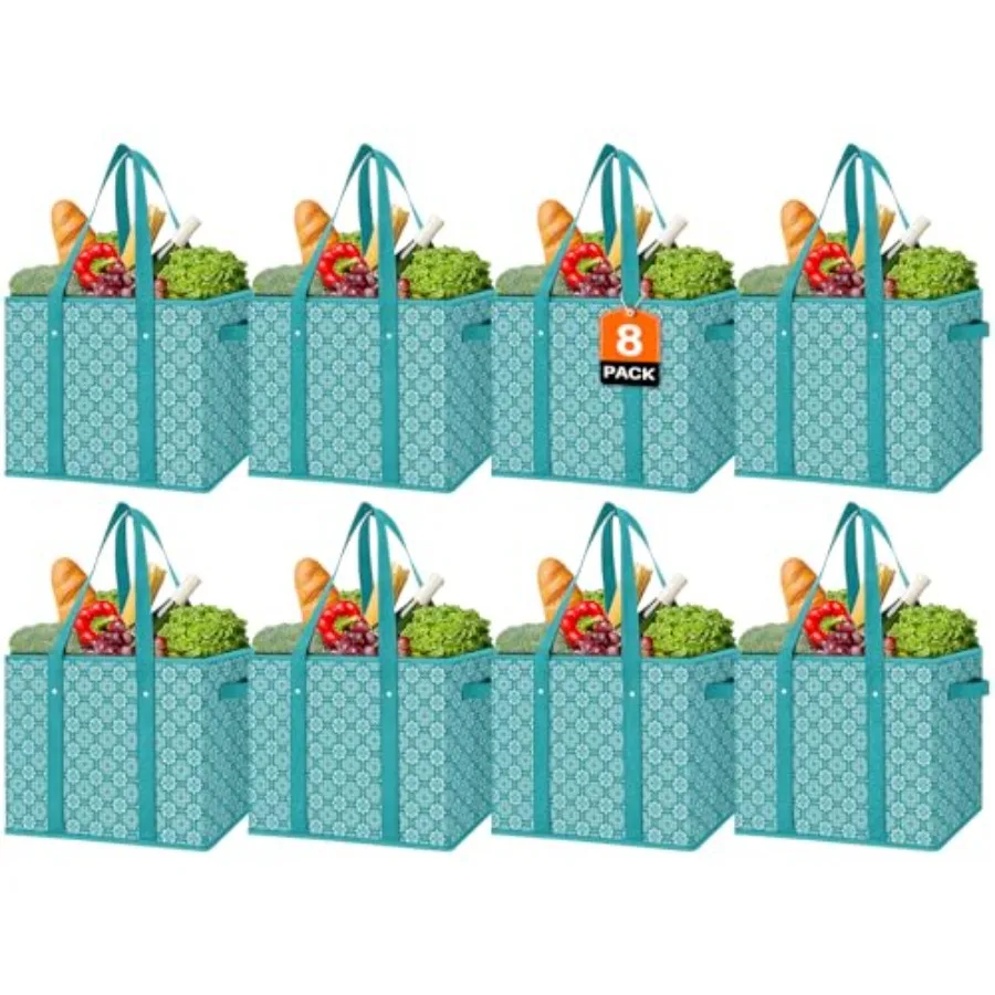 

Многоразовые сумки для продуктов, 8 штук в упаковке, большие водонепроницаемые сумки-шопперы, складные сумки для одежды, обуви и пикников