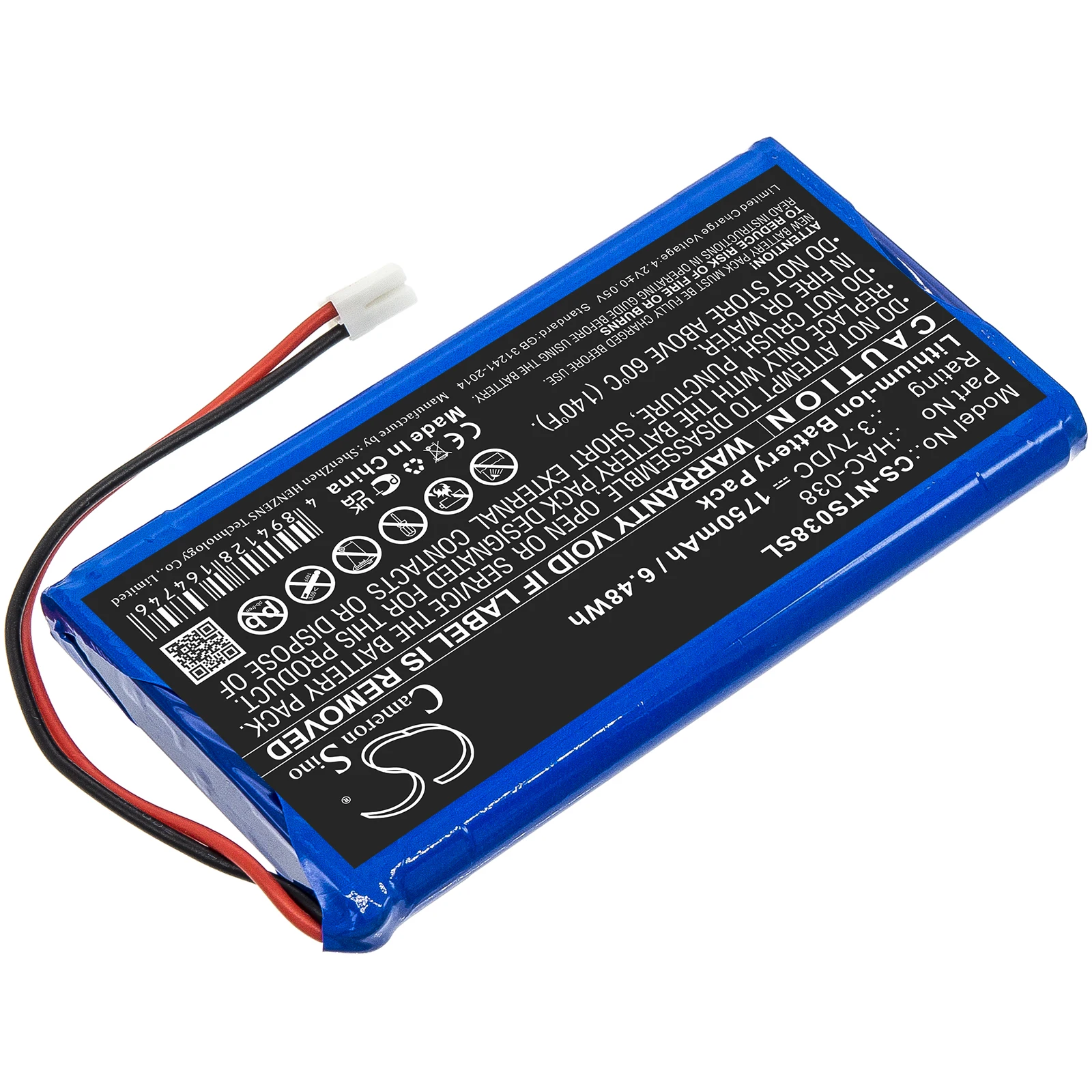 CameronSino HAC-038 1750mAh 3.7V Battery for Nintendo Mario Kart Live Home Circuit