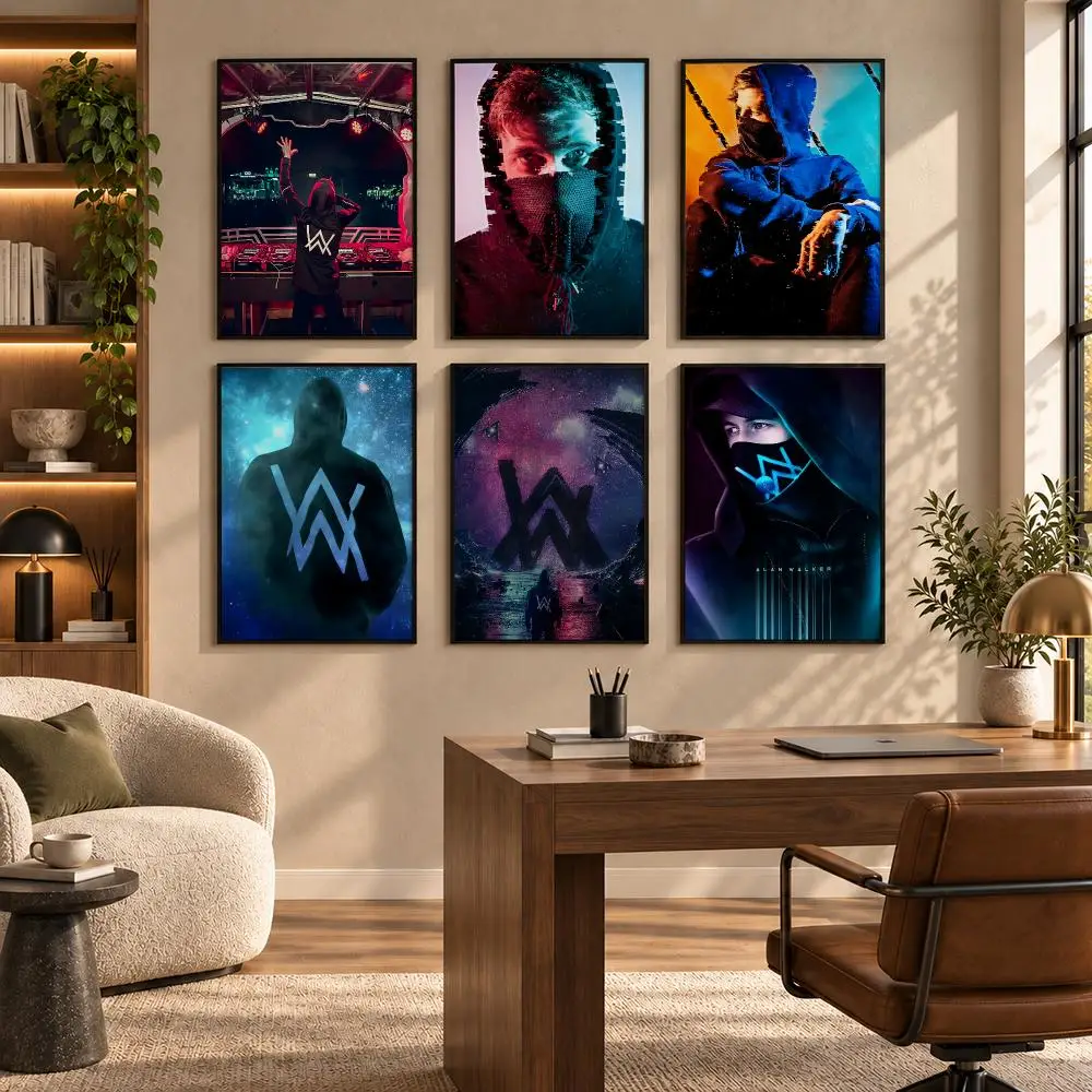 Decorative A-Alan W-Walker Poster Home Living Bed Room Bar Hallway Sticky Wall Art Printing Waterproof Aesthetic Decor