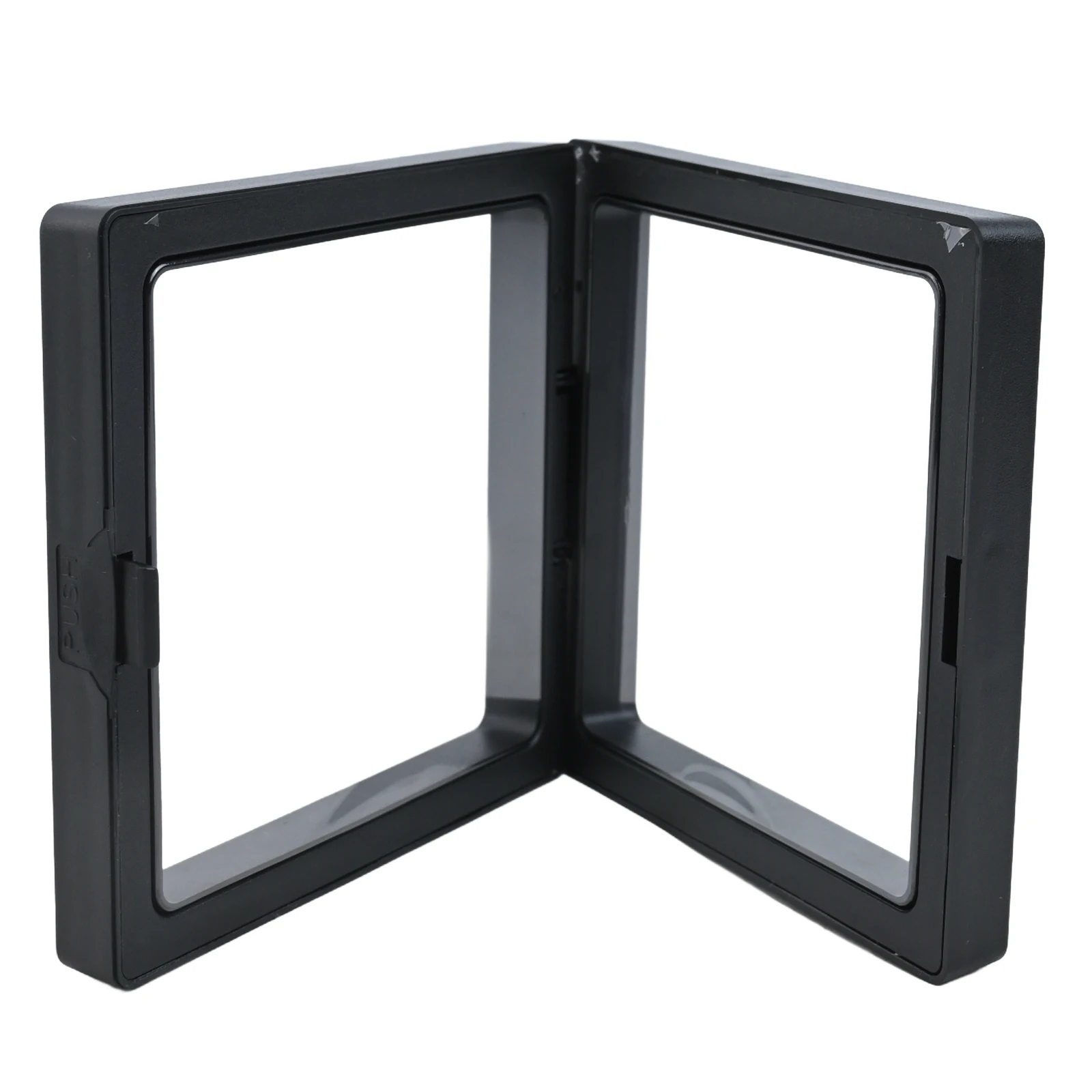 3D Coin Frame Black Display Exhibiting Floating Holder Plastic Square 2pcs Stand 90*90mm Box Case Collection Jewelry