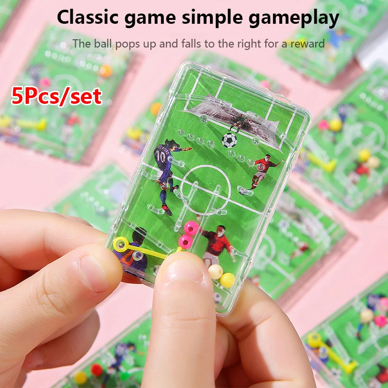 5pcs Football Maze Games Boy Favor Pinball Game Board Early Educational Soccer Shooting Pattern Toy Kids Birthday Party Gift