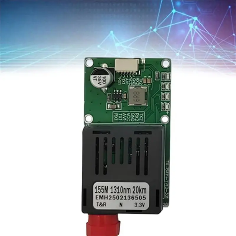 TTL Optical Transceiver Module(2Pcs) For Drones- DC 5.5-26V FC Interface, RX/TX/AV/VCC/GND, 20KM Fiber Optic Connectivity