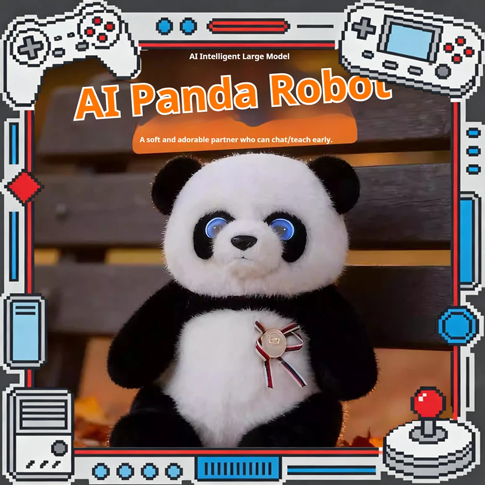 Ai Toy Factory Panda AI Smart Robot Tell Cold Jokes Intelligent Voice Dialogue Emotional Feedback Touch Response Wireless Gifts