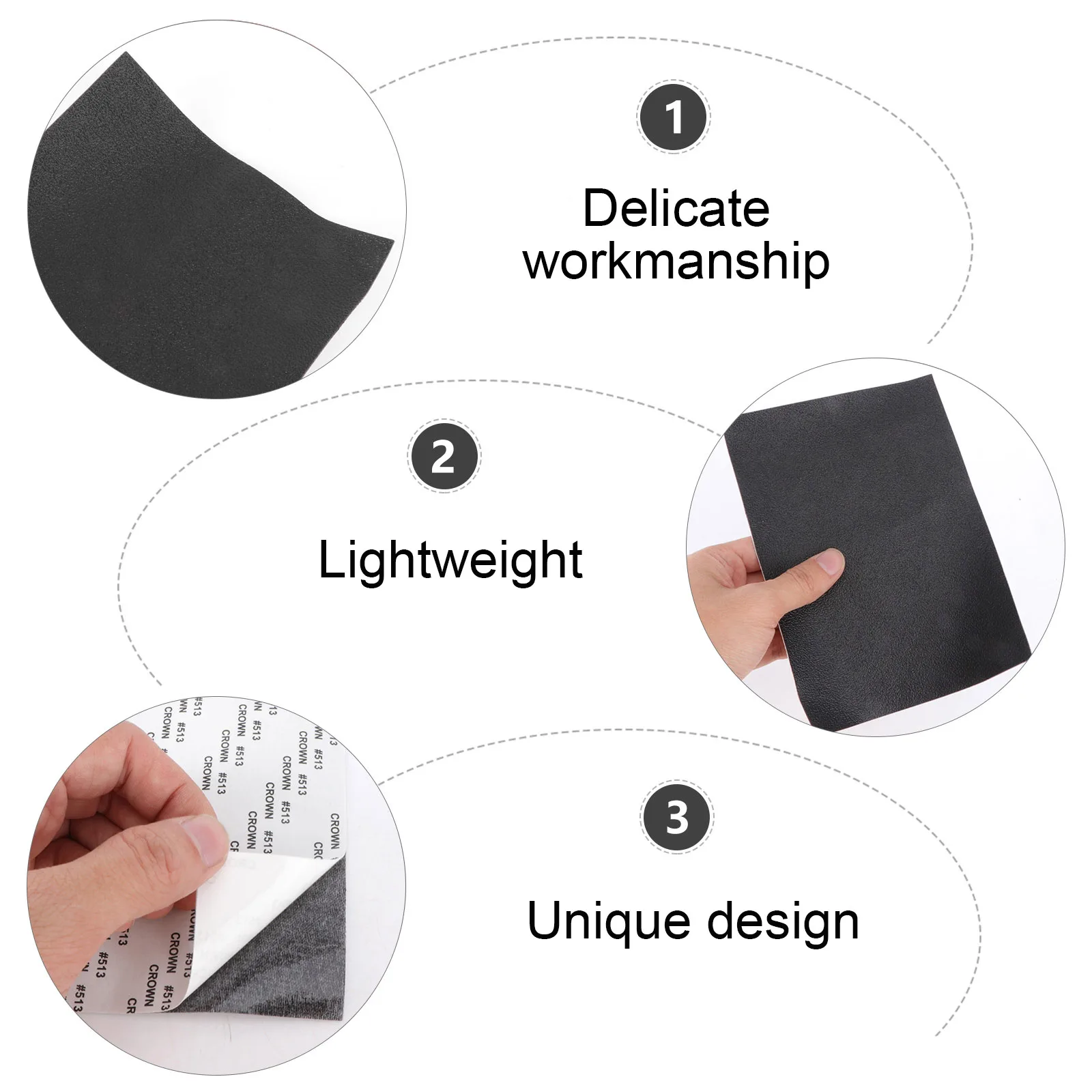 

3pcs Ultra Thin Black Anti Grips Material Sheet Rubber Paste for Cell Phones Tools Cameras Furniture Non Tape