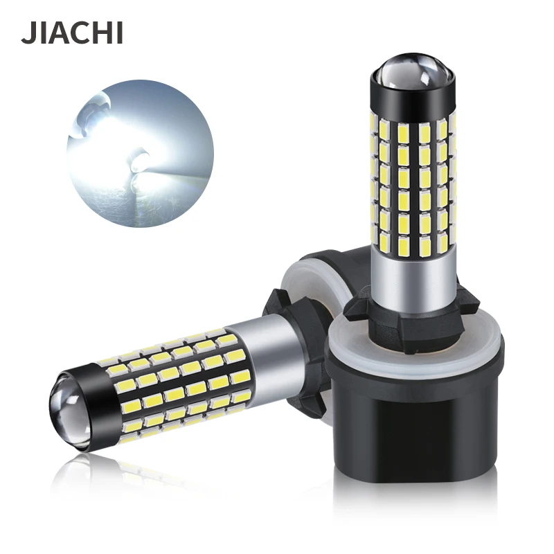 Jiachi 2pcs H27W/1 880 Led Bulbs Fog Lights for Cars Led Fog Driving Lamp 78SMD 3014 Car Light Sourse 6000K White H27W1 H27 Led