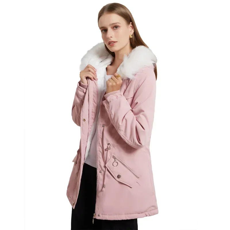 BTQWFD Coats Spring Autumn Winter Jackets Female Thicken Warm Long Parkas Women Casual 2024 New Big Pocket Loose Hooded Outwear