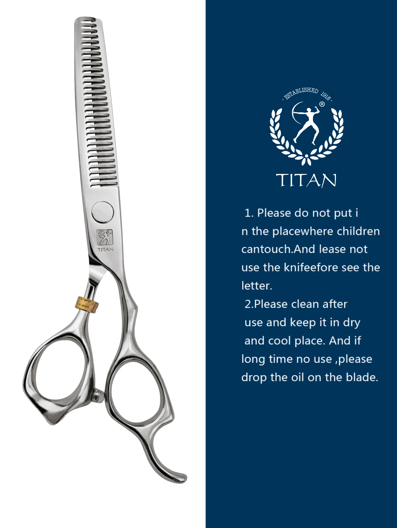 Titan Professional Hair Scissors Thinning  Cutting Barber  Hair Shears Scissor  Hairdressing Scissors 6.0/7.0inch440C