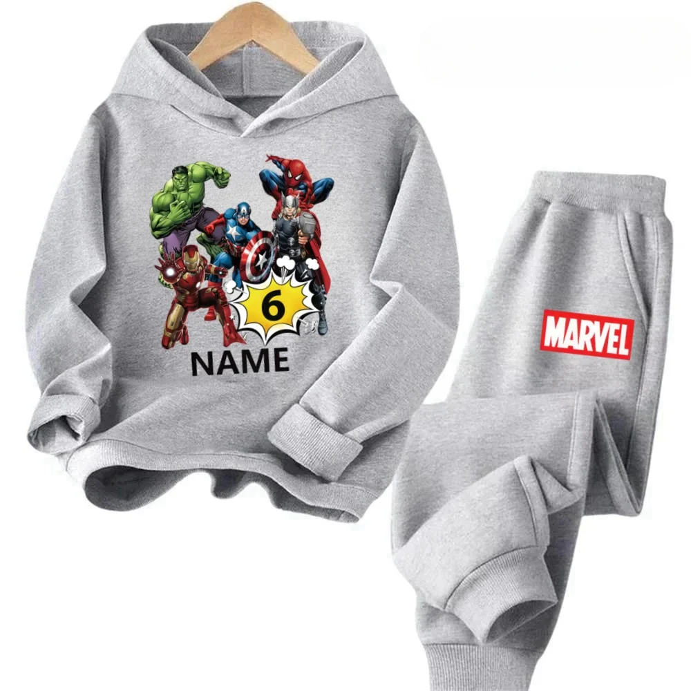 

Spiderman Print Kids Hoodie Suit 2PCS Marvel Long Sleeve Hooded Sweatshirt Pants Boys Girls Casual Warm Comfortable Children