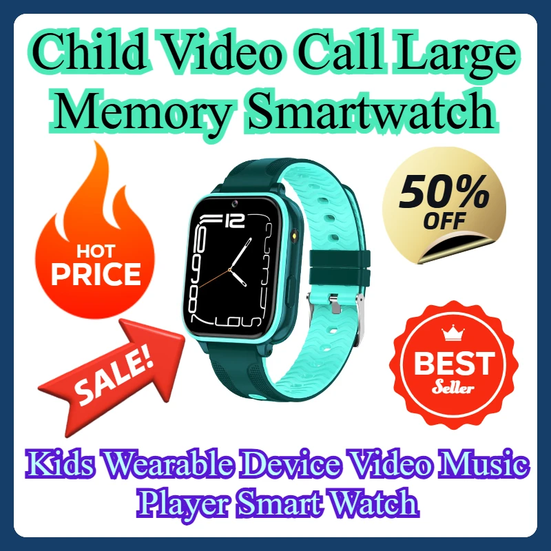 

Child Video Call Large Memory Smartwatch Kids Wearable Device Video Music Player Smart Watch