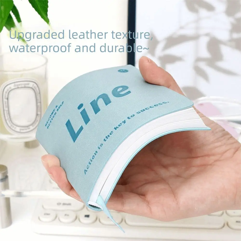 Time Management Daily Planner Leather Cover Portable Schedule Plan Book Inner Horizontal Line 100 Sheets Note-Taking