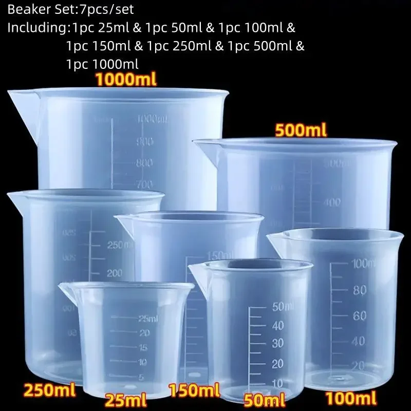 

Офисный учебник, научная лаборатория, стакан, прозрачный кухонный пластиковый мерный стакан, весы, емкость 100/250/500/1000/2000 мл, набор