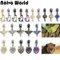 10/30/200PCS Lion/Cat Shape Animal 5# Nylon Metal Zipper Puller For Coat Shoes Purse Bags Zipper Slider Tailor Tool Accessories