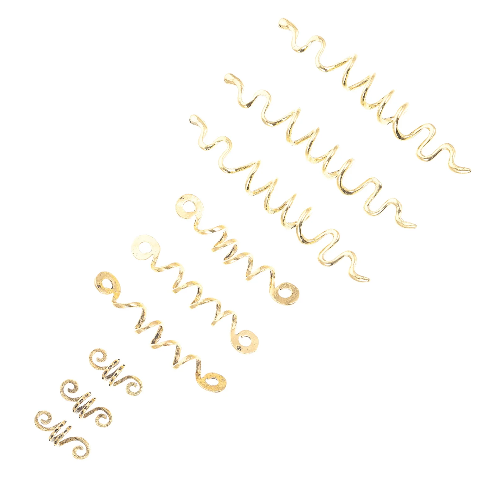 

9pcs Dreadlocks Metal Cuffs Braid Hair Spiral Coil Wrap Braids Zinc Alloy Beads for Party Wedding Proms Hair Care Styling