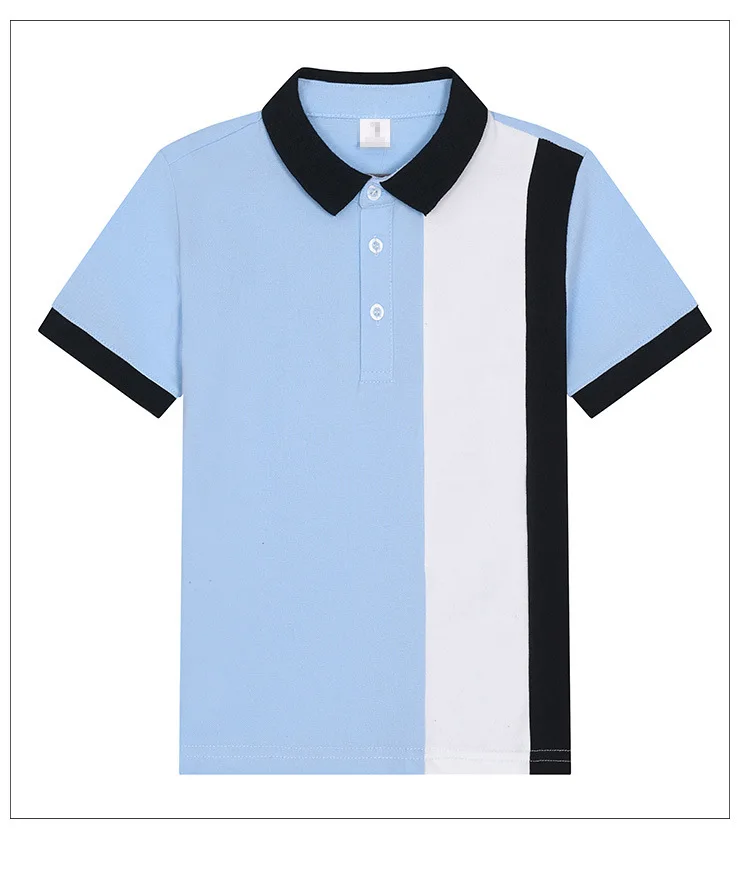 Kids children's T-shirt long sleeved pure cotton white collar boys' polo shirt girls' elementary school students' school uniform