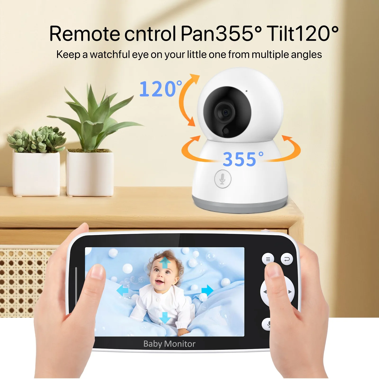 baby babysitter mobile phone remote indoor 1080P night vision camera graffiti baby