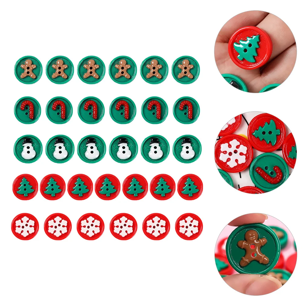 

50 Pcs DIY Christmas Buttons Xmas Ornaments Mini Craft Embellishments Snowflake for Crafts