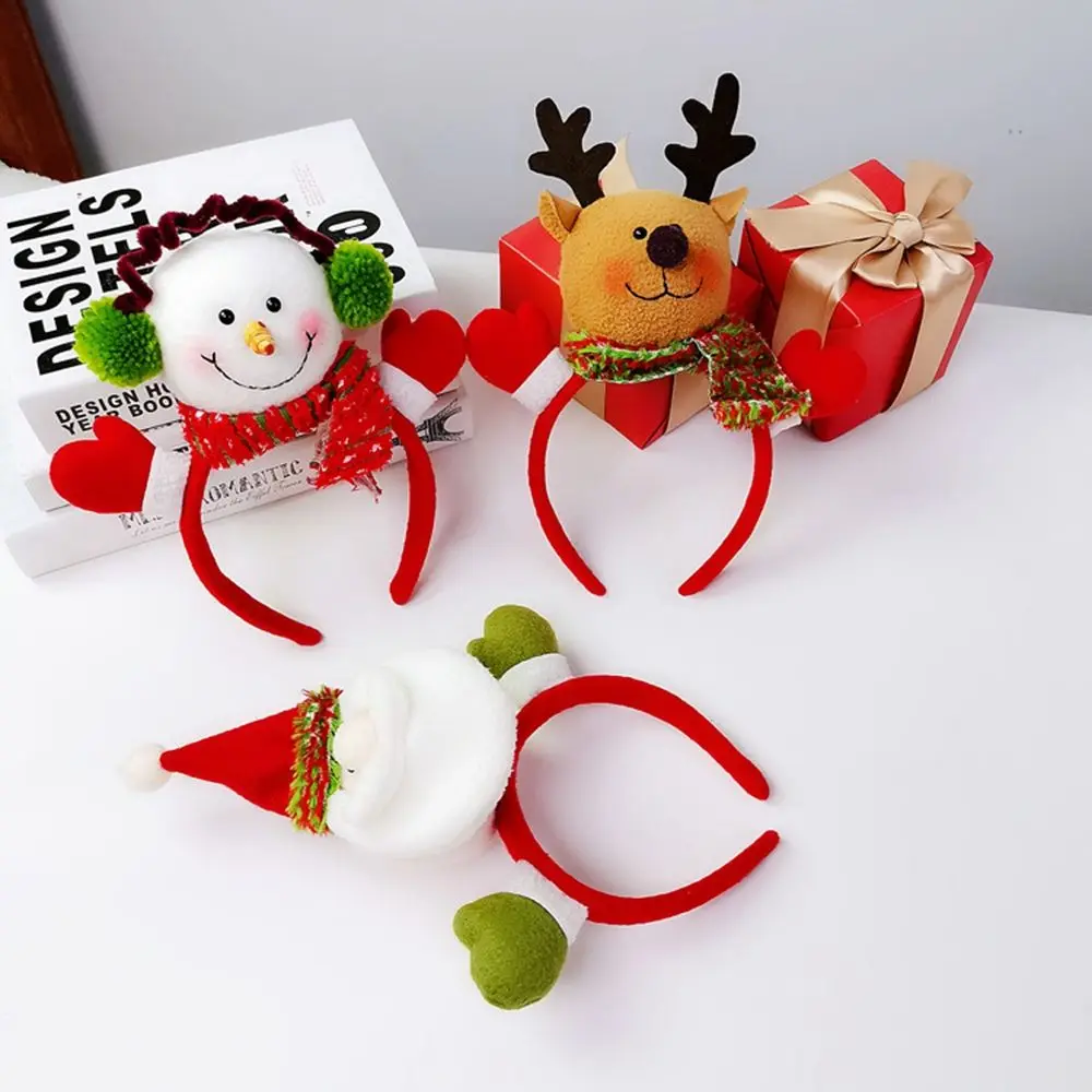 

Elk Bow Bells Fawn Horn Reindeer Santa Female Plush Hair Hoop Christmas Headband Antlers Headband Christmas Decoration