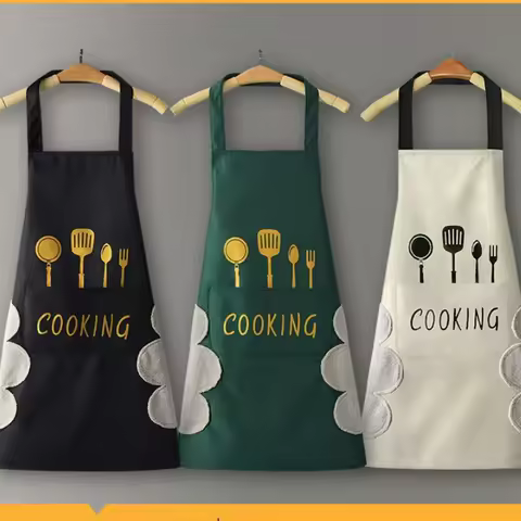 Custom Logo PVC Kitchen Apron Waterproof and Oil-Resistant Waist Apron for Home Cooking, Easy To Clean, Machine Washable