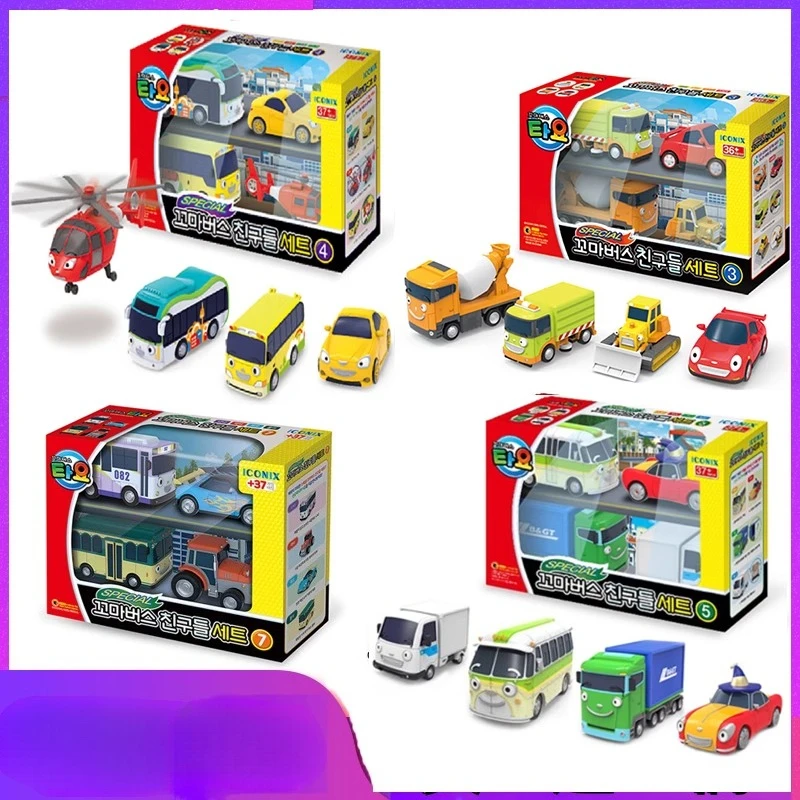 

Корейский мини-автобус Tayo, наборы мини-игрушечных автомобилей, милый маленький автобус, экскаватор, различные транспортные средства, автомобильный набор для детей, подарки для мальчиков