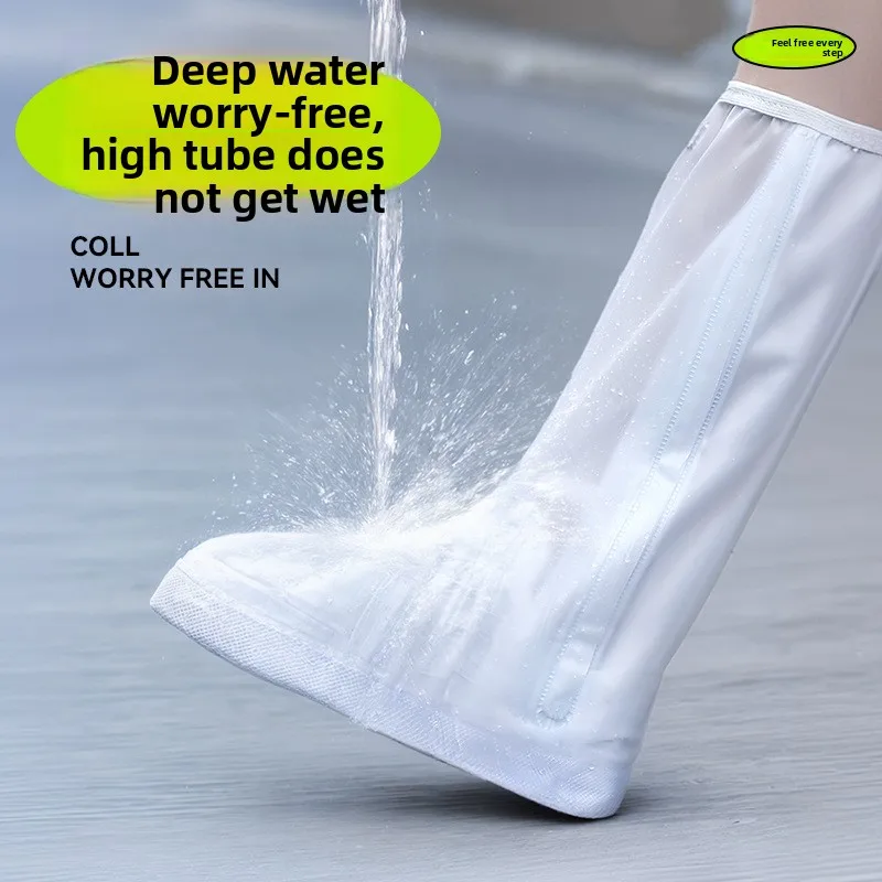 Adult High‑Top Waterproof Overshoes, Thick Non‑Slip Shoe Protectors Rain Snow Beach Takeout Delivery Travel Men Women